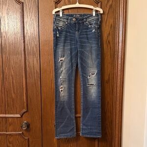 Silver Trendy Distressed Denim Jeans 25/31